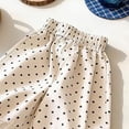 thumbnail image 4 of Pretxorve Kids Girls Wide Leg Pants Polka Dots Lace Border Loose Cropped Length Casual Bottoms Sizes 1-9Y, 4 of 4