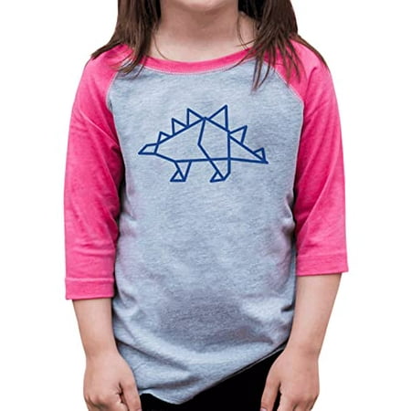 

7 ate 9 Apparel Kids Dinosaur Stegosaurus Shirts - Dino Origami Pink Shirt 18 Months