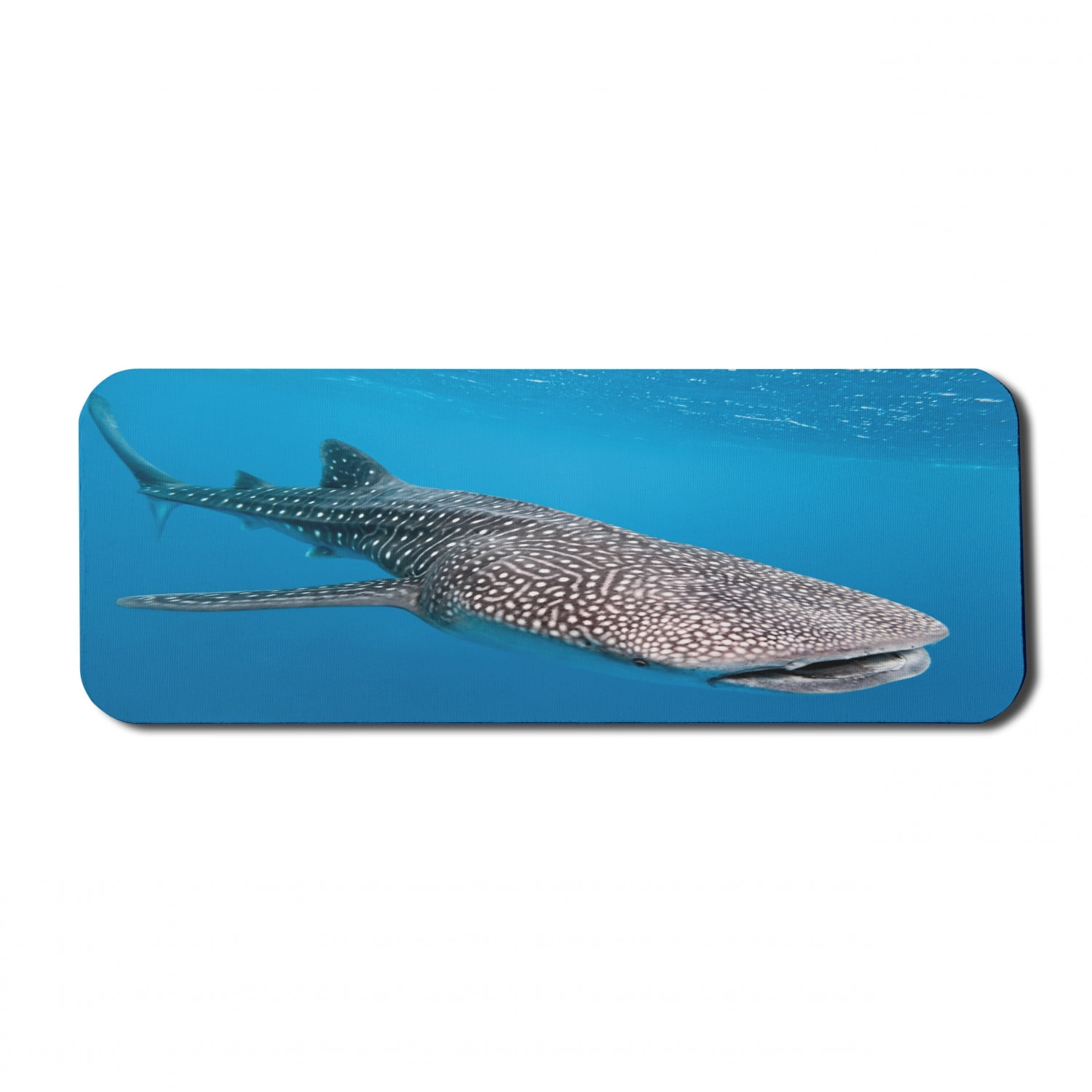 Sea Animals Computer Mouse Pad, Whale Shark Swimming Predators Hunter Clear  Water Under the Sea Picture Print, Rectangle Non-Slip Rubber Mousepad  X-Large, 35
