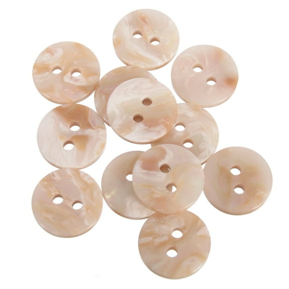 Mibo Buttons & Accessories 12pcs Polyester Shirt/Blouse Button - 2 Hole - Imitation Abalone Shell - Flat Surfaced - 20L(12mm) - Beige, MIB_TEC_10386_20AB_12PC