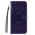 thumbnail image 4 of SaniMore for Samsung Galaxy A14 5G Case with Card Holder, Embossed Magnetic Wallet Soft TPU + PU Leather Cover with Practical Bracket + Detachable Hand Strap Shockproof Protective Shell, Purple, 4 of 8