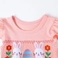 thumbnail image 3 of HILEELANG 2–7T Toddler/Little Girls Pink Bunny Easter Smocked Flutter Sleeve Dress Size 5T, 3 of 5