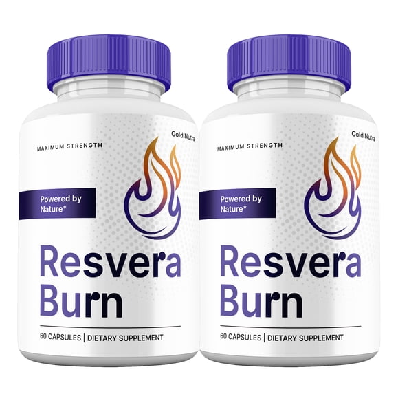 ResveraBurn Capsules, Maximum Strength All Natural Formula, ResveraBurn 60 Capsules per Bottle (2 Pack)
