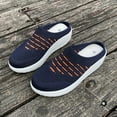 thumbnail image 5 of THDHVS Womens Wedge Sandals,Wedge Sandals for Women,Fashion Women Casual Round Head Comfy Slippers Beach Casual Slipsole Shoes Navy 7, 5 of 6