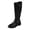 Black, variant on XUNKUSGA Knee High Boots with Side Zipper Comfortable Round Toe Low Heel Riding Boots for Women Classic Vintage Solid Color Buckle Long Boots,5.5