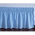 thumbnail image 4 of RUseeN Wrap Around Ruffled Bed Skirt with Adjustable Elastic Belt - 15 Inch Drop Easy to Put On, Wrinkle Free Bedskirt Dust Ruffles, Bed Frame Cover for Queen Size Beds, Azure Blue, 4 of 8