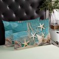 thumbnail image 4 of Teal Beach Coastal Throw Pillow Cover 24 x 36 Inch Decorative Pillow Cover Summer Ocean Starfish Shell Conch Lumbar Pillowcase Seasonal Rectangle Cushion Case for Couch Sofa Bed Living Room, 4 of 7