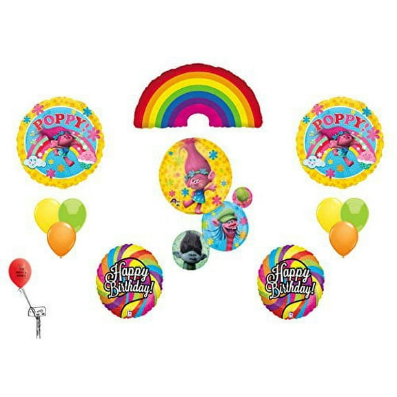 Trolls Balloon Rainbow Bouquet 13 Pc