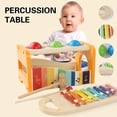 thumbnail image 2 of Xilófono de mesa de percusión de madera de juguete con martillo y 3 bolas, 2 of 5