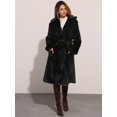 thumbnail image 4 of DARING DIVA Women's Warm Fluffy Faux Fur Coat with Belt XS Black, 4 of 6