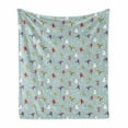 thumbnail image 1 of Ice Skates Soft Flannel Fleece Throw Blanket, Colorful Merry Christmas Theme with Human and Snowflakes Pattern, Cozy Plush for Indoor and Outdoor Use, 50" x 60", Pale Seafoam Multicolor, by Ambesonne, 1 of 5
