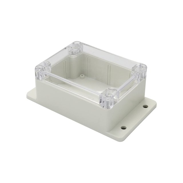 HUGFEGWE Junction Box ABS Plastic Dustproof Waterproof IP67 Universal Electrical Project Enclosure with Transparent Clear Cover and Fixed Ear 4.53" x 3.54" x 2.17" U2536-19147