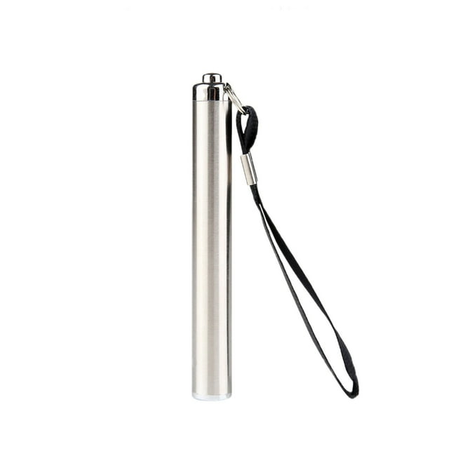 Lampe de Poche Compacte Argentée Haute Luminosité Mini Torche en Acier Inoxydable Portable Camping Randonnée Lumière d'Urgence Extérieure Étanche Pile Aaa E1312