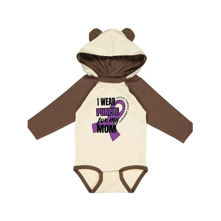 

Inktastic I Wear Purple For My Mom Cystic Fibrosis Awareness Gift Baby Boy or Baby Girl Long Sleeve Bodysuit