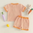 thumbnail image 6 of ITSAME Newborn Infant Girls Outfit Set, Crewneck T-Shirt and Shorts 2-Piece Cute Embroidery Fashion Casual Set Orange 2-3T, 6 of 9