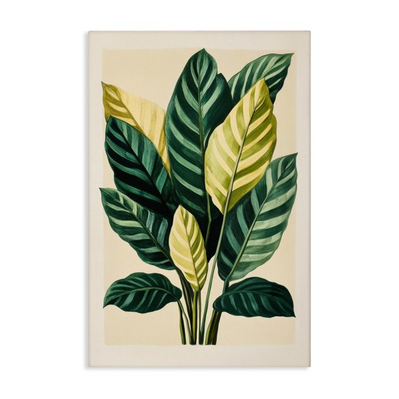 Stupell Industries Tropical Tropical Leaves Green Branches Canvas Art, 16 x 24, by Petals Prints Design