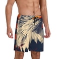 thumbnail image 2 of Kdxio American Bald Eagle A Print Mens Sleep Shorts Bottoms Soft Comfy Pajama Wear Pants with Drawstring Pockets, 2 of 5