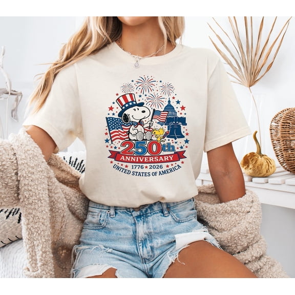 USA 250th Anniversary Shirt 1776-2026, Patriotic Cartoon Dog T-Shirt, 4th of July Celebration Tee Unisex