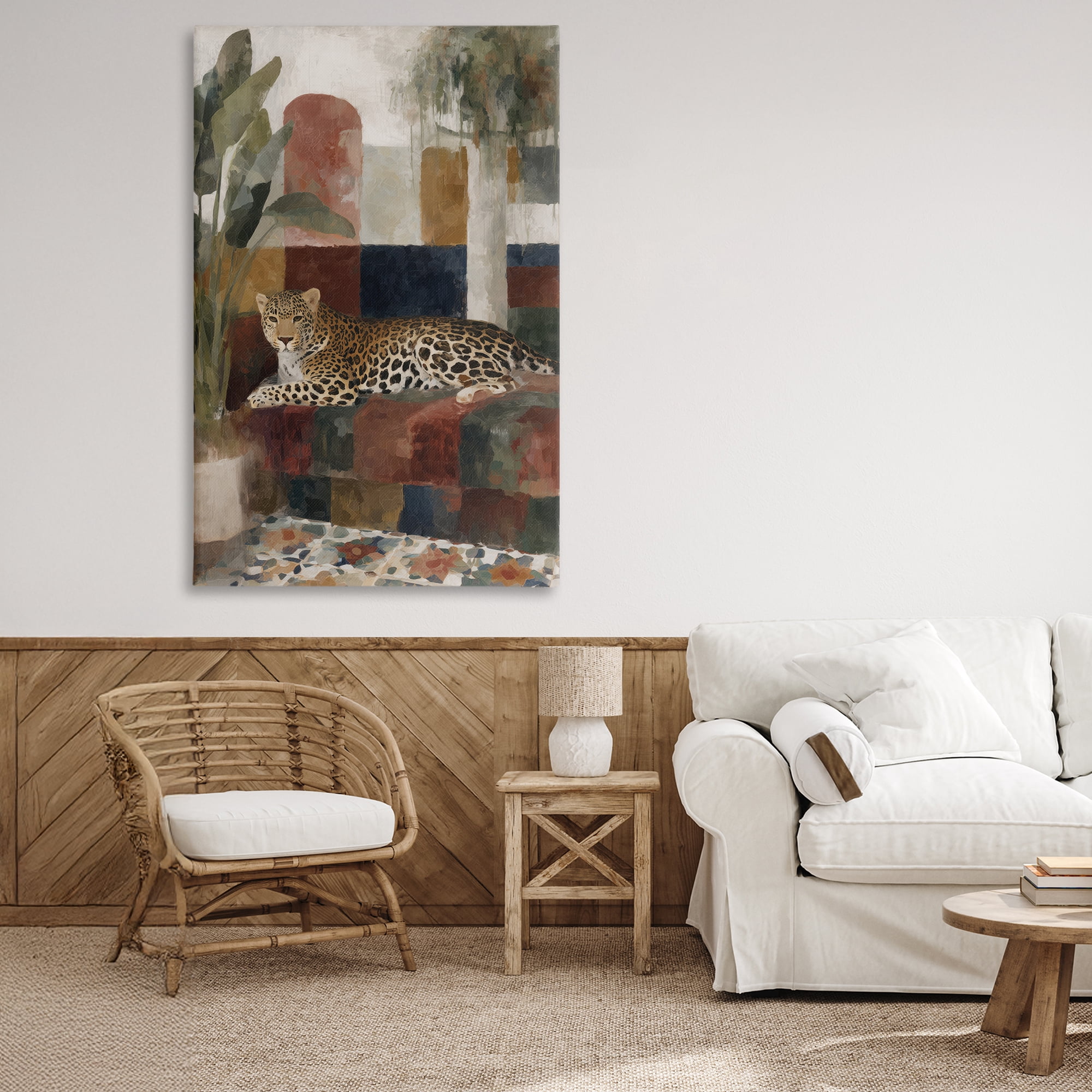 Stupell Industries Jaguar Among Tropical Palms Canvas Wall Art, design by Chromatic Storm Studio