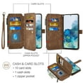 thumbnail image 5 of Asuwish Kickstand Hard Shell Wallet Cell Phone Case with Tempered Glass Screen Protector for Samsung Galaxy S20, Brown, 5 of 7