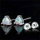 thumbnail image 3 of Joyas Pendientes Pendientes de moda redondos blancos Pendientes de ópalo con piedra natural Pendientes de ópalo, 3 of 5