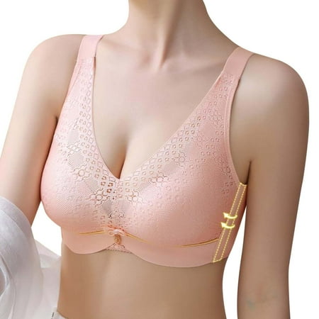 

Women s Bra Lace Plus Size Seamless Front Buckle Gather Spring Summer Casual Basic Soft Fashion Cute Daily Versatile Style Underwear