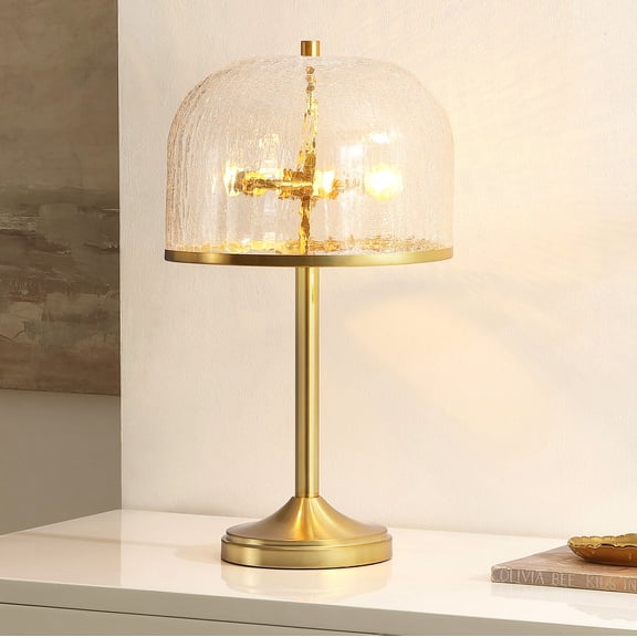 Safavieh Daye 11.75" Glam Metal Table Lamp, Clear/Gold