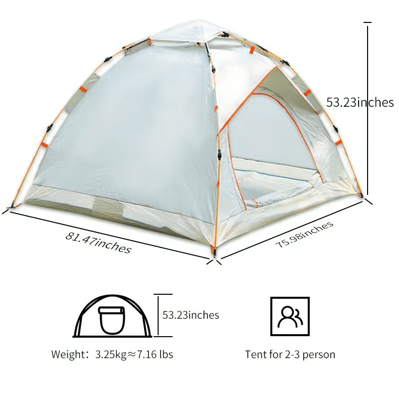 Waterproof Camping Dome Tent Automatic Pop Up Quick Shelter Outdoor Hiking，All-Weather Outdoor Tent，Suitable for 2-3 people