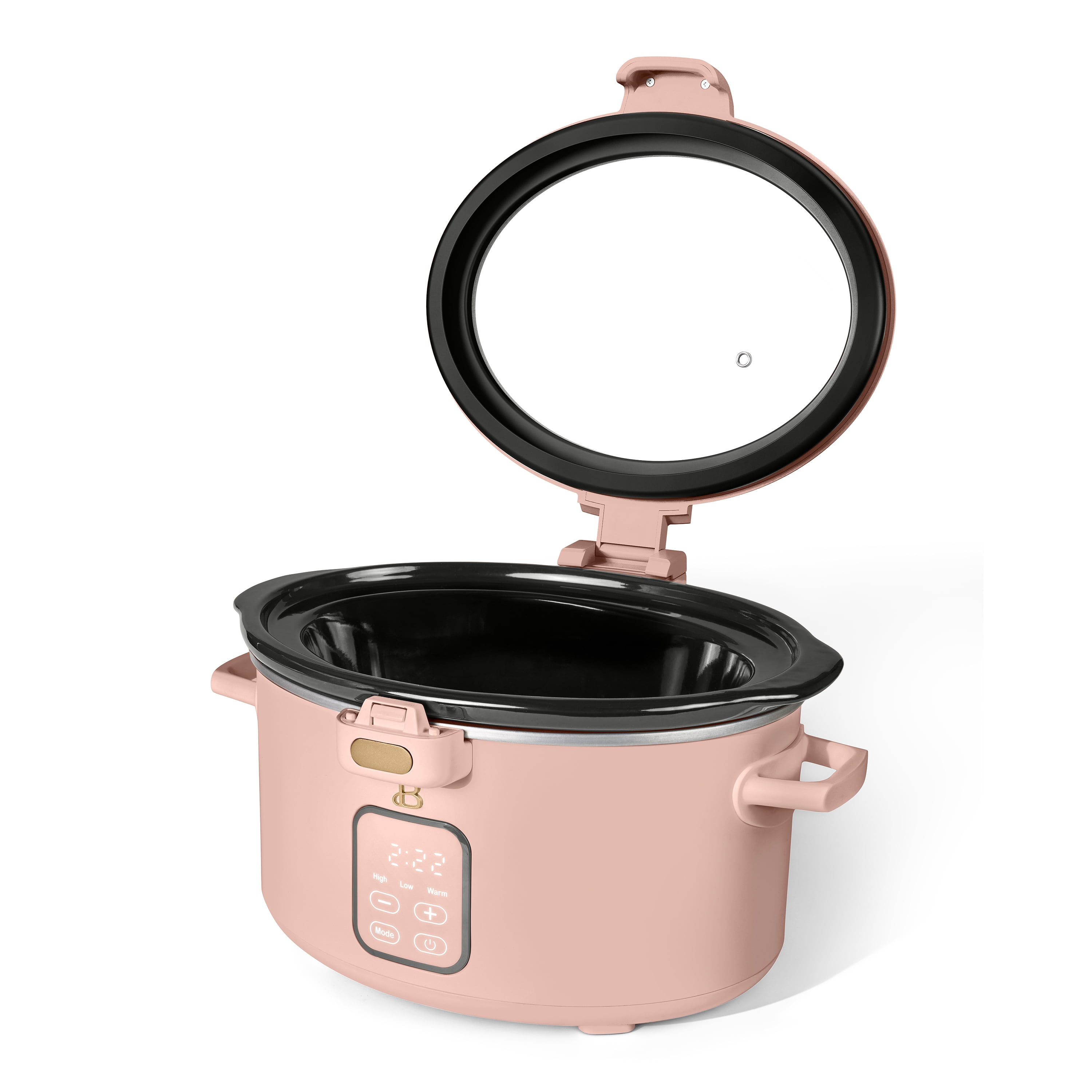 Beautiful 4 Qt Digital Slow Cooker with Hinged Locking Lid, Rose by Drew Barrymore