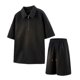 thumbnail image 2 of Pantalones con Cremallera Bolsillos Hombres, Nuevo Ejercicio Casual Ventilar Manga Corta Cremallera Solapa Conjunto para el Uso Diario, 2 of 9