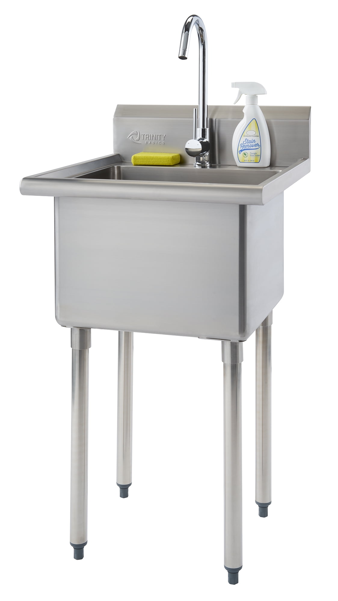 TRINITY Basics Stainless Steel Utility Sink w/ Faucet ...