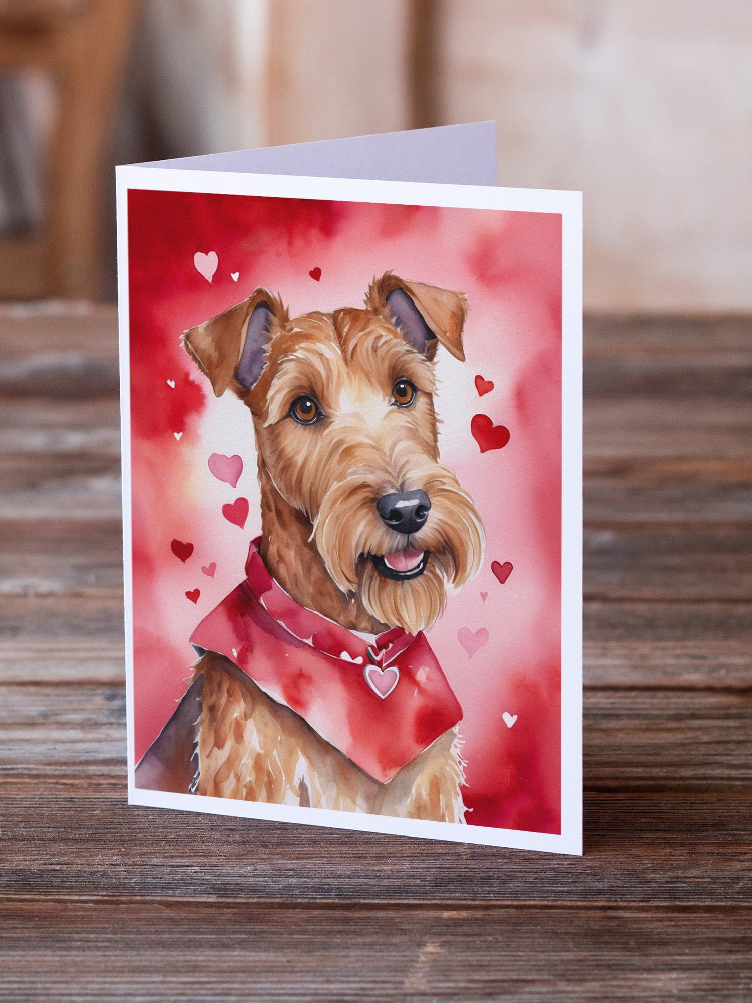 Irish Terrier My Valentine Greeting Cards Pack of 8 7 in x 5 in