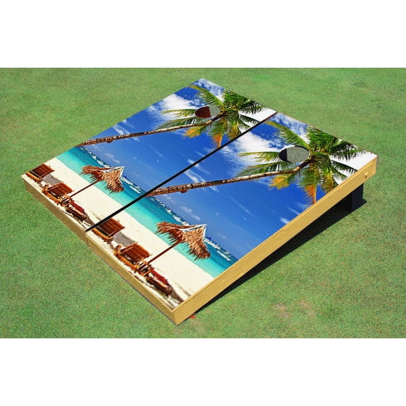 Beach Chairs #3 Themed Cornhole Boards Bag Toss Set