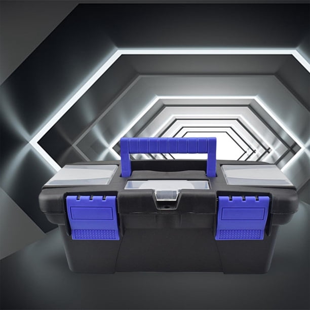 Caja de herramientas de plástico , caja de almacenamiento de herramientas de reparación para , para jardín, oficina, coche, maletero Azul CUTICAT Caja de herramientas