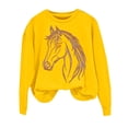 thumbnail image 7 of MVRLSH Essentials Hoodies for Women Horse Riding Graphic Crewneck Loose Long Sleeve Casual Pullover Tops Spring Fall Layering Daily Outfit Match Sweatshirt Yellow - XXXL, 7 of 7