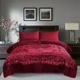 thumbnail image 2 of Heavy Thick Bed Blanket 9Lb for Winter,1 Ply Warm Bed Blanket King,85"x95",Burgundy, 2 of 7