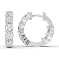 thumbnail image 2 of 3CTW Lab Grown Diamond In and Out Huggie Hoop Earrings in 14K White Gold, 2 of 5