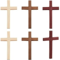 6pcs Wooden Cross 3 Colors Cross Hand Held Prayer Crosses Wooden Home Decor for Easter Weddings Party Meditation Christmas Gift Decoration 2.74x4.72inch DIY