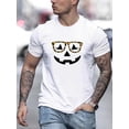 thumbnail image 1 of Camiseta informal de Halloween con estampado de calabaza y gafas para hombre. Cuello redondo, manga corta, algodón, lavable a máquina. Para adultos, hombres, mujeres, adolescentes, jóvenes., 1 of 5