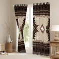 thumbnail image 3 of Erosebridal Bohemian Aztec Blackout Curtains Set of 2 (52x84 Each), Brown Black Aesthetic Window Curtains, 3 of 6
