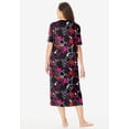 thumbnail image 2 of Dreams & Co. Plus Size V-Neck Short Sleeve Midi Cotton Sleep Shirt, 2 of 6