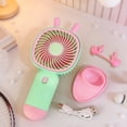 thumbnail image 1 of Handheld Mini USB Rechargeable Fan, Portable Small Plastic Personal Fan with 3 Speeds, Quiet Operation, Lightweight and Compact, Available in Pink, Purple, Orange, Green, 1 of 7