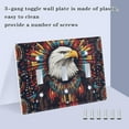 thumbnail image 3 of Yayeee Toggle Light Switch Wall Plate 2-Gang 4.56"x4.48" Decorative Outlet Cover, Brown Abstract Eagle, 3 of 7