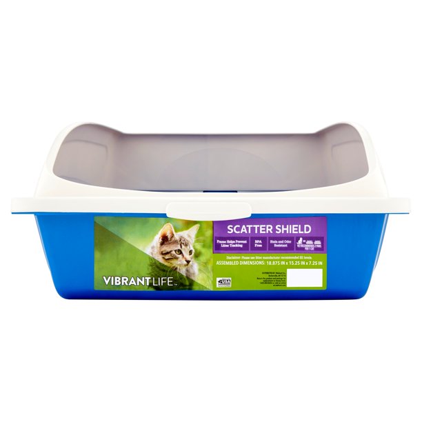 Vibrant Life Blue Scatter Shield Cat Litter Tray