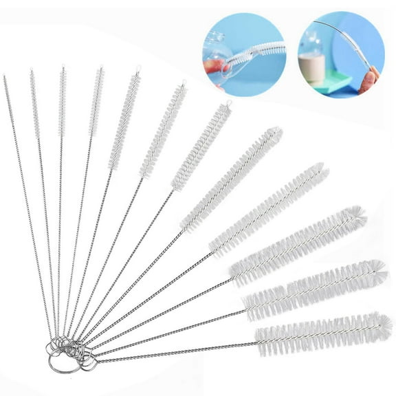 Walbest 12-Piece Straw Cleaner Brush Set, Easy to Use, for Sippy Cups Tumblers Water Bottles