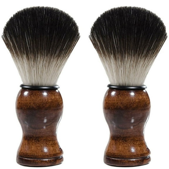 2X Men Shaving Brush Shave Wooden Handle Beard Cleaning Appliance High Quality Pro Salon Tool Brush