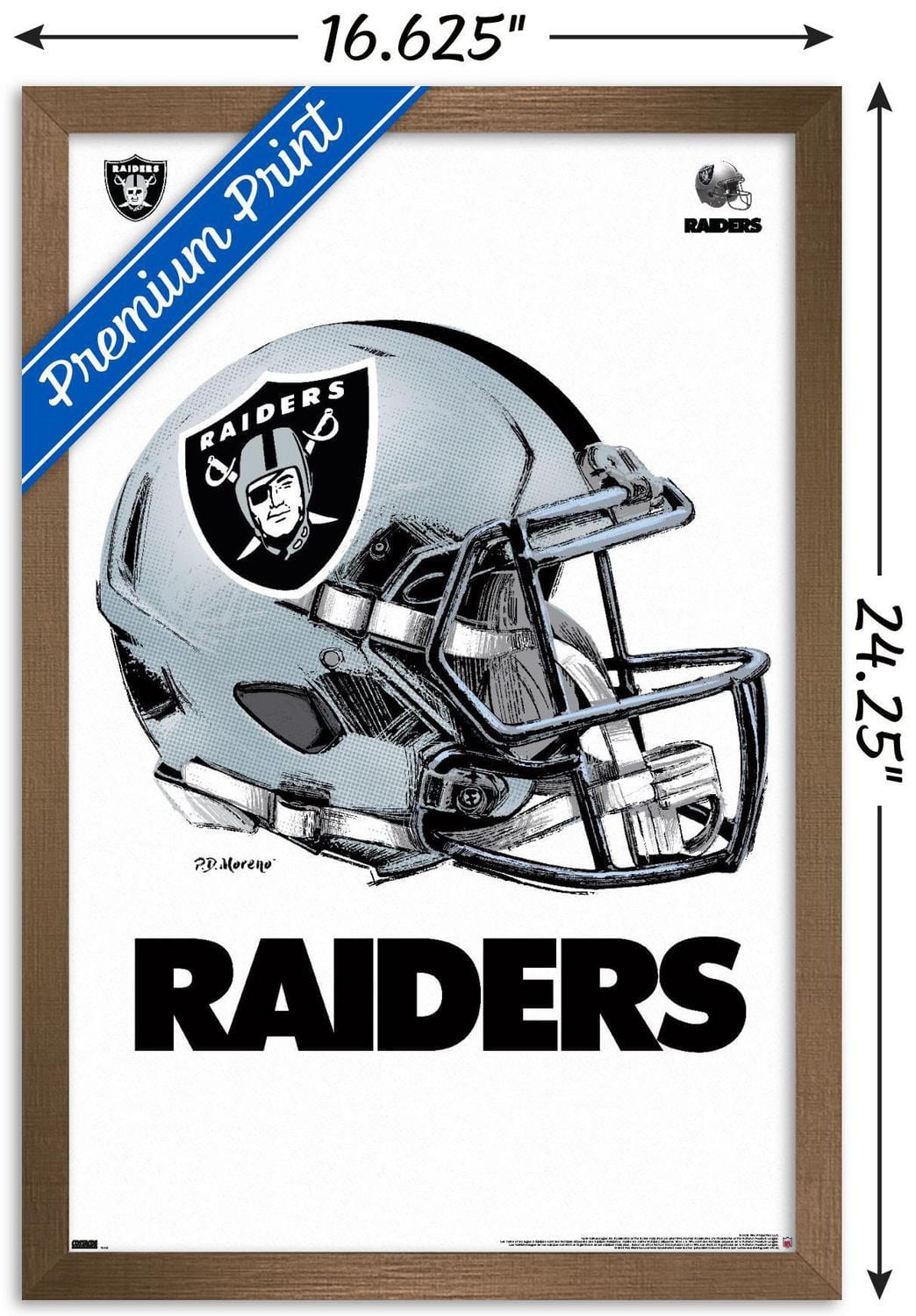 NFL Las Vegas Raiders - Drip Helmet 20 Wall Poster, 22.375" x 34" Framed