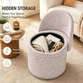 thumbnail image 7 of Casa Pura Furniture Swivel Accent Chair with Storage, Round Upholstered Barrel Chair with Foldable Backrest, Light Gray Leopard, 7 of 7
