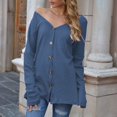 thumbnail image 2 of Vedolay Women's Cardigan Sweater Long Sleeve Open Front Loose Sweaters Coat 2023 Blue,L, 2 of 5