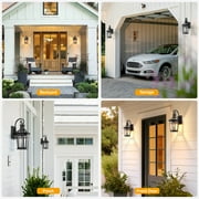 OPAXIS Motion Sensor Outdoor Wall Lights, Black Dusk to Dawn Porch Light Wall Mount, Exterior Lighting Fixtures, Outdoor Wall Sconce Lantern with Adjustable Sensor Range for Garage Patio